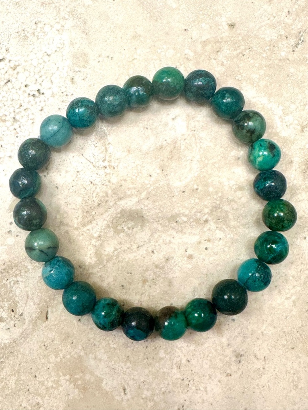 HUBEI TURQUOISE Beaded Stretch Bracelet - Natural Gemstone